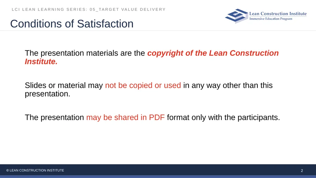 05_Target Value Delivery LCI Lean Learning Series - slide 2 of 27