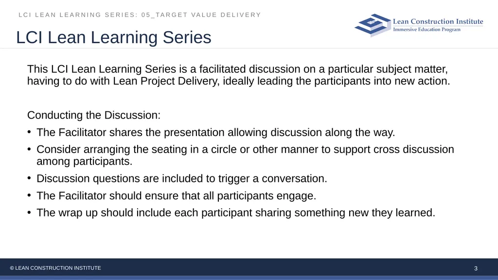 05_Target Value Delivery LCI Lean Learning Series - slide 3 of 27