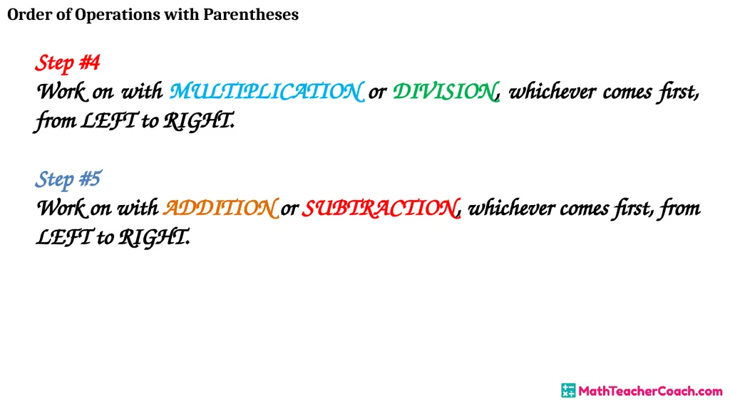 Order of Operations with Parentheses Unit 1 Lesson - slide 21 of 41