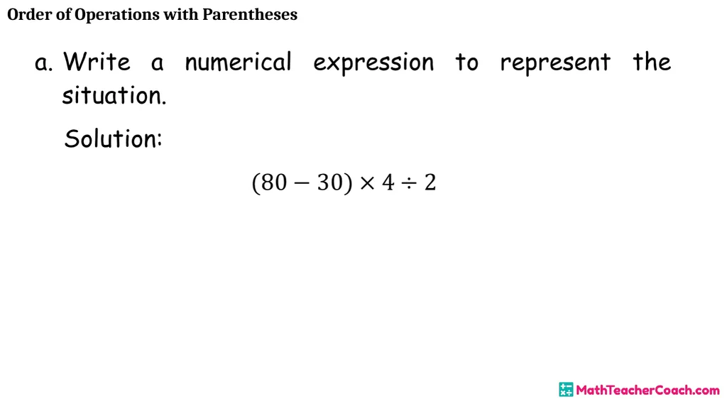 Order of Operations with Parentheses Unit 1 Lesson - slide 37 of 41