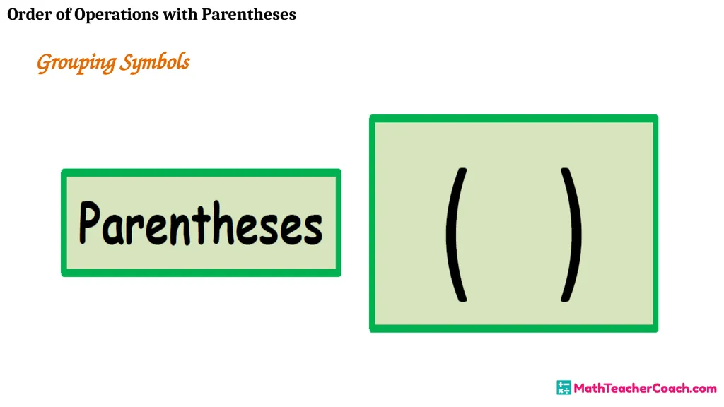 Order of Operations with Parentheses Unit 1 Lesson - slide 8 of 41