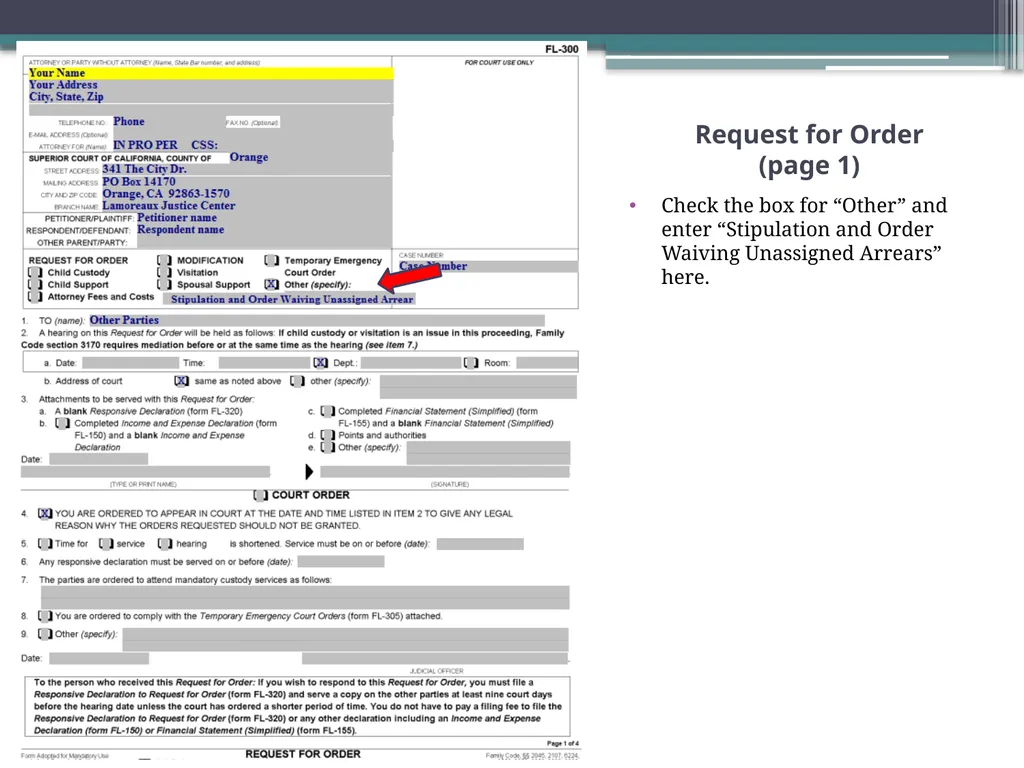 How to Prepare a Stipulation and Order Waiving - slide 27 of 71