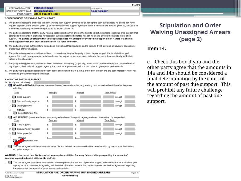 How to Prepare a Stipulation and Order Waiving - slide 14 of 71