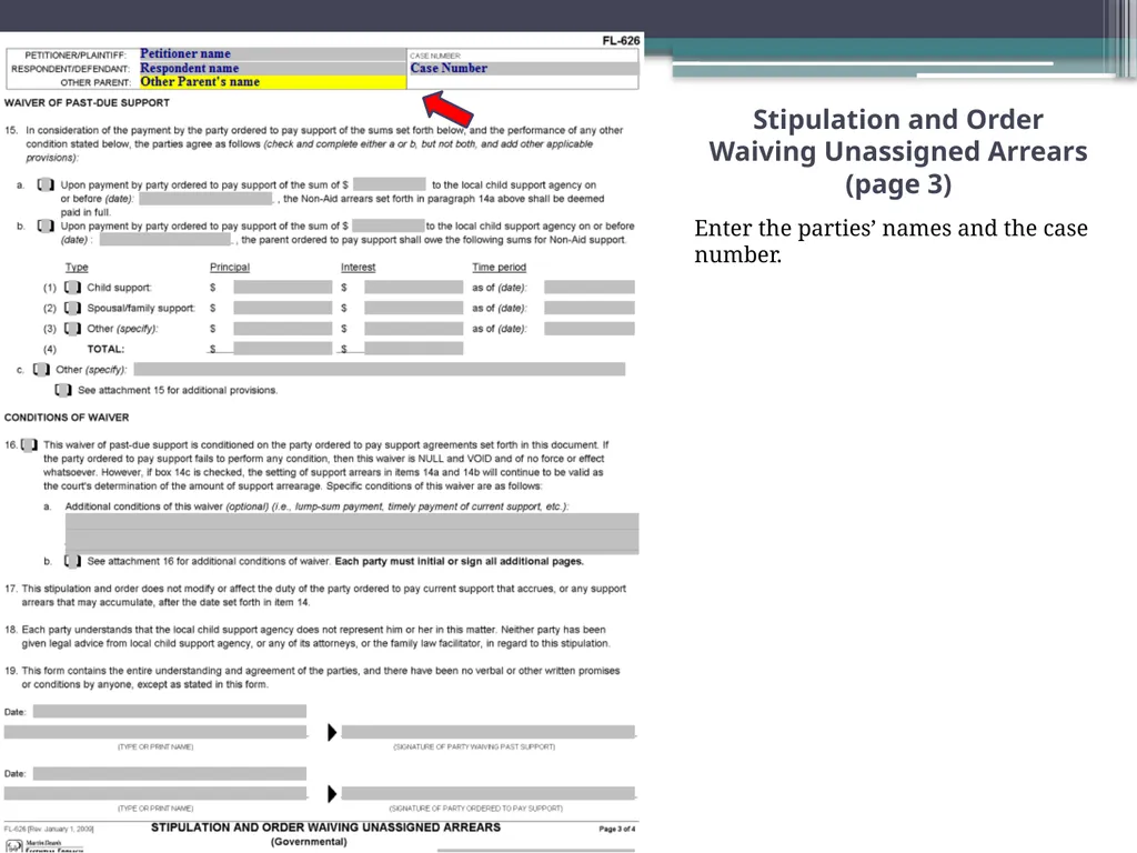 How to Prepare a Stipulation and Order Waiving - slide 16 of 71