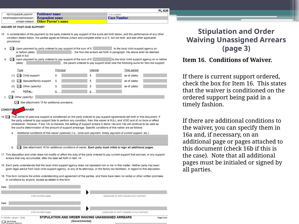 How to Prepare a Stipulation and Order Waiving - slide 18 of 71