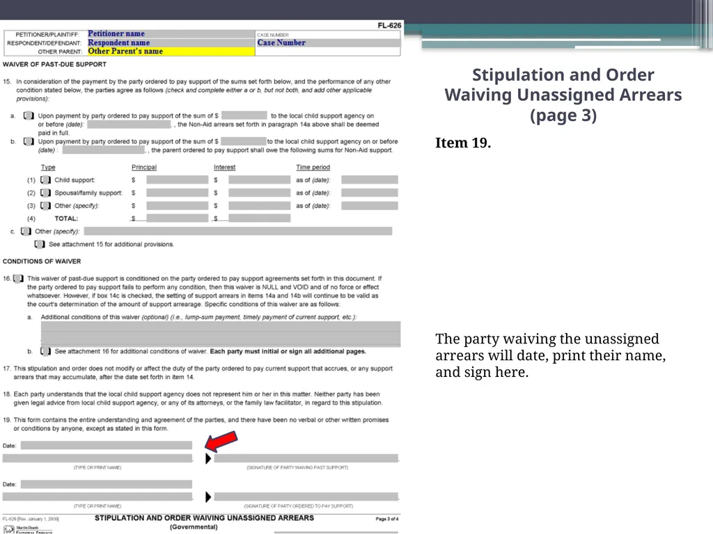 How to Prepare a Stipulation and Order Waiving - slide 19 of 71
