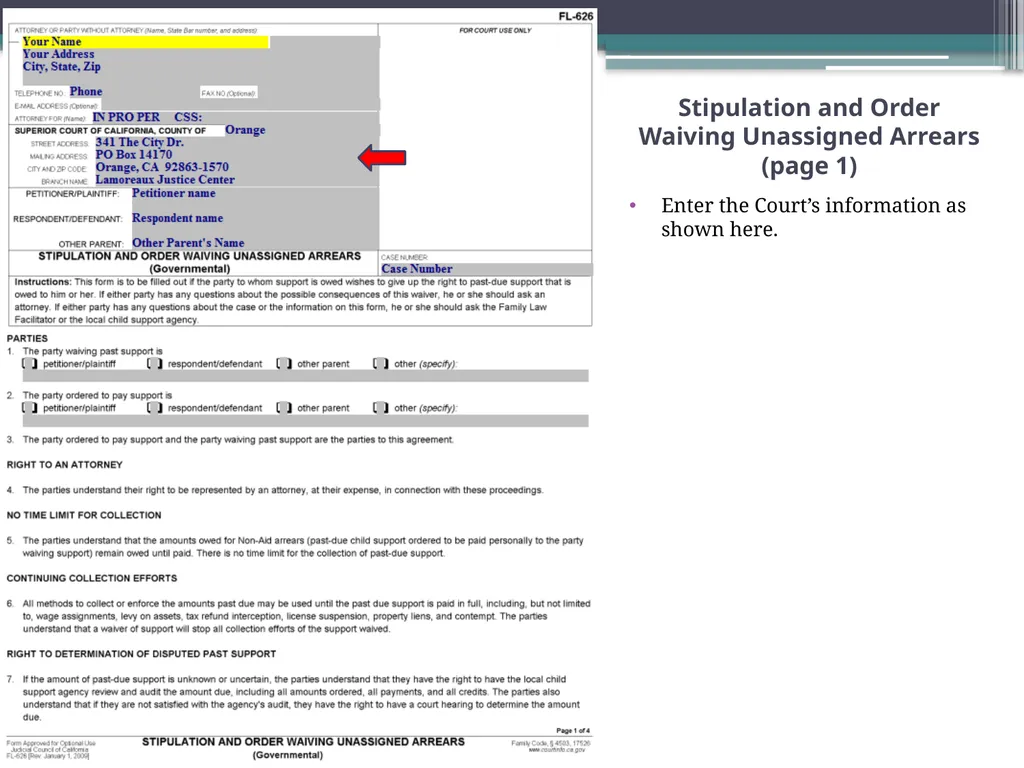 How to Prepare a Stipulation and Order Waiving - slide 5 of 71