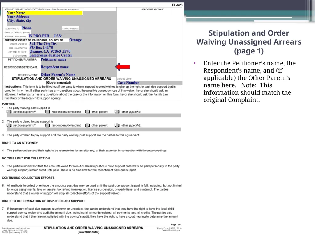 How to Prepare a Stipulation and Order Waiving - slide 6 of 71