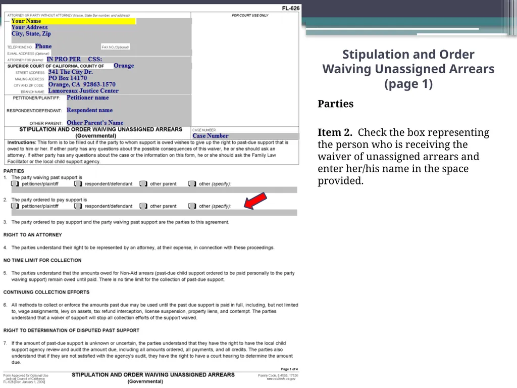 How to Prepare a Stipulation and Order Waiving - slide 9 of 71