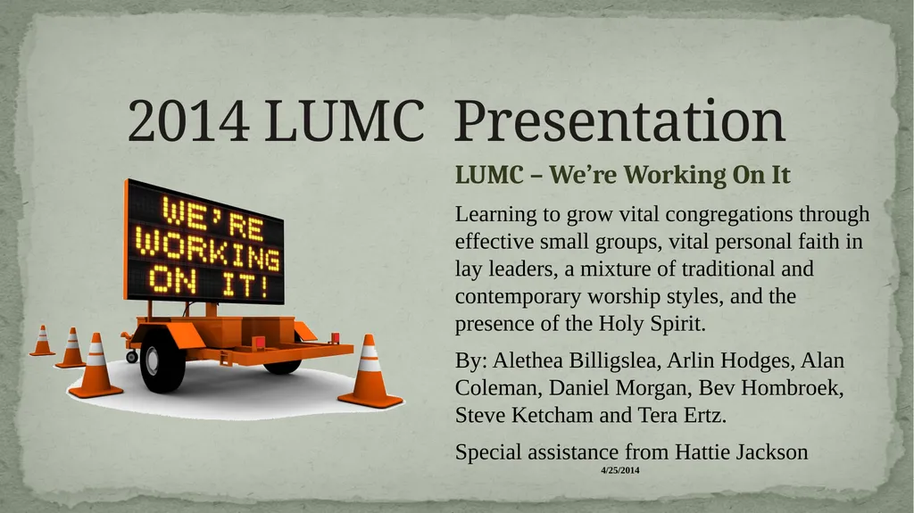 2014 LUMC Presentation 2014 LUMC Presentation - slide 1 of 32