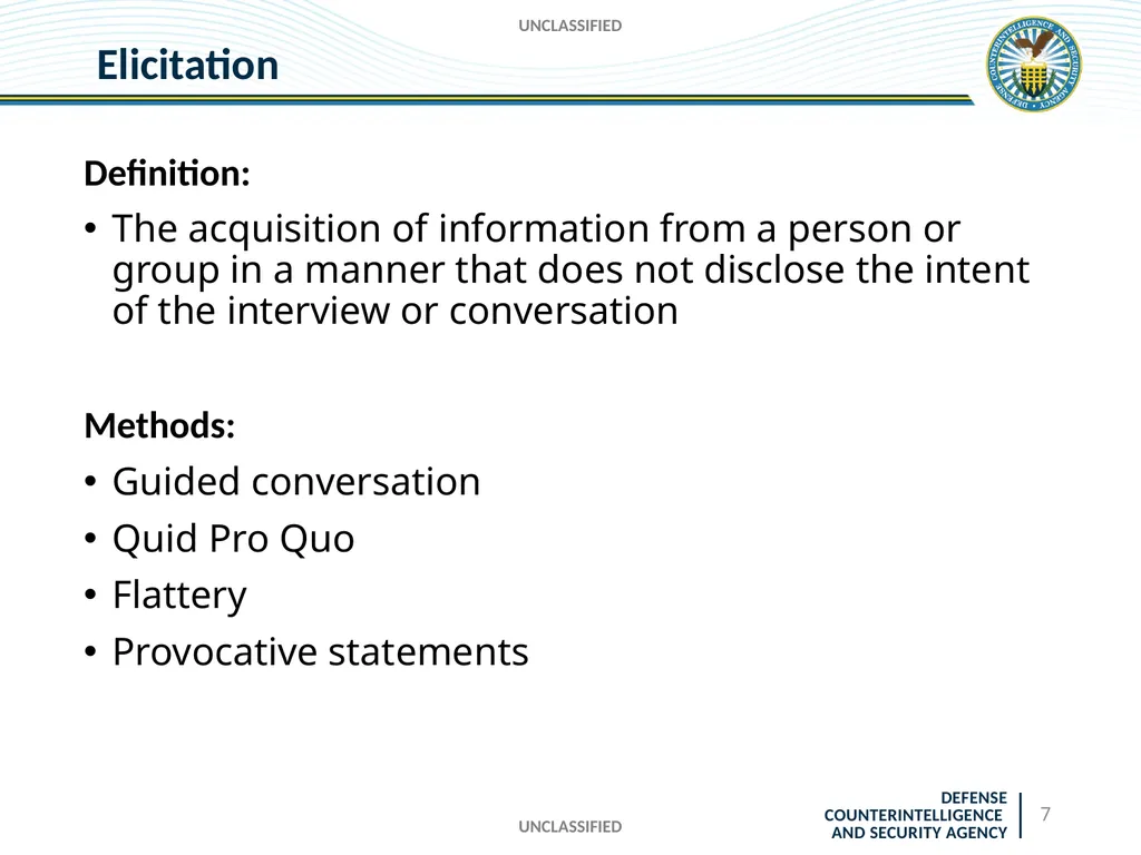 UNCLASSIFIED DCSA Foreign Travel Briefing - slide 7 of 24