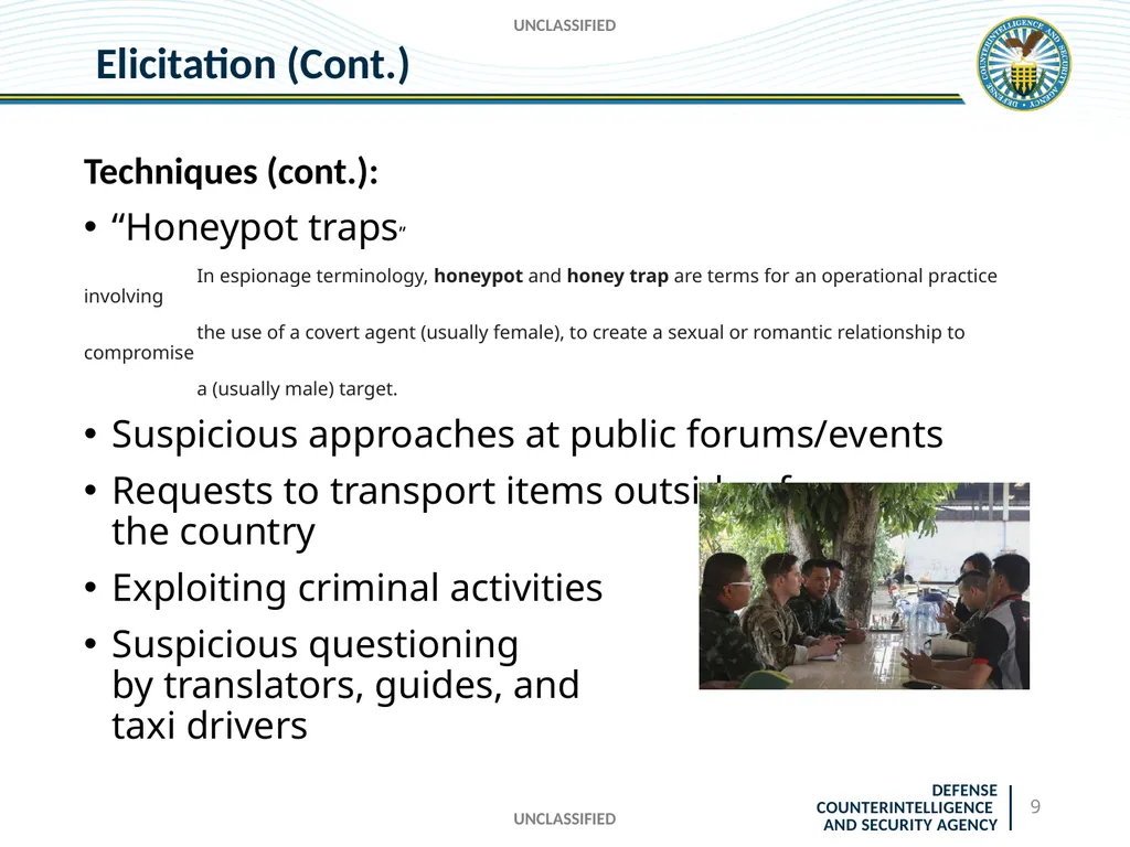 UNCLASSIFIED DCSA Foreign Travel Briefing - slide 9 of 24