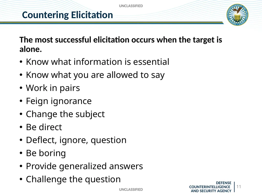 UNCLASSIFIED DCSA Foreign Travel Briefing - slide 11 of 24