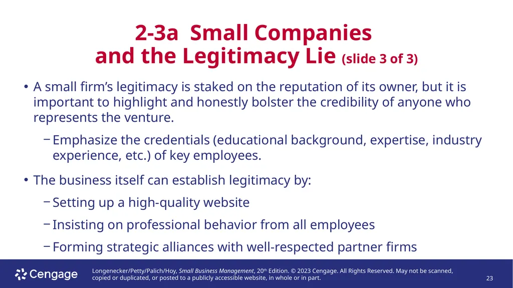 Small Business Management, 20e Chapter 2: - slide 23 of 50