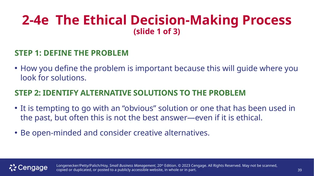Small Business Management, 20e Chapter 2: - slide 39 of 50