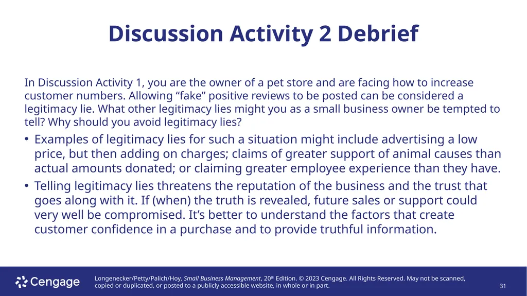 Small Business Management, 20e Chapter 2: - slide 31 of 50