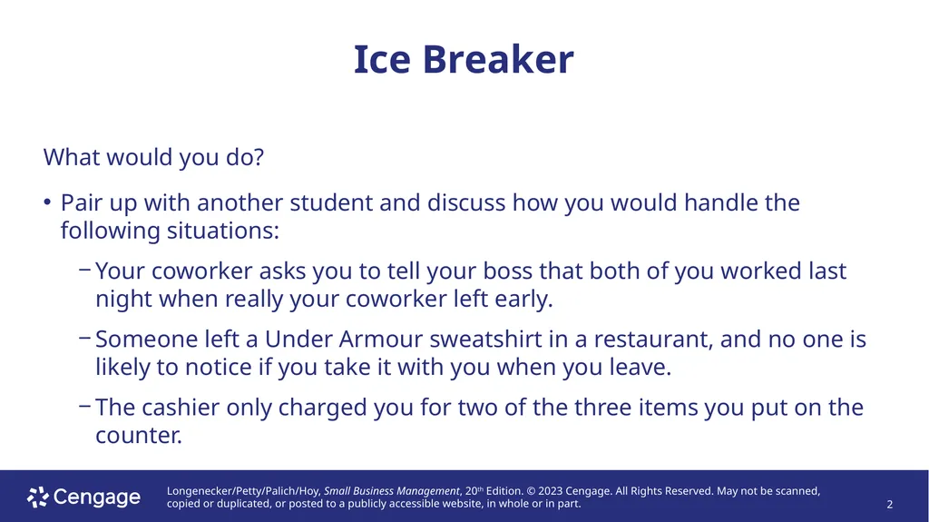 Small Business Management, 20e Chapter 2: - slide 2 of 50