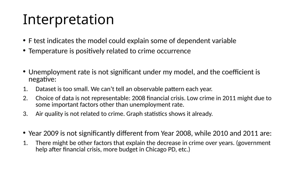 Inference of Non-Violent Crime in Chicago Yuejun - slide 15 of 18