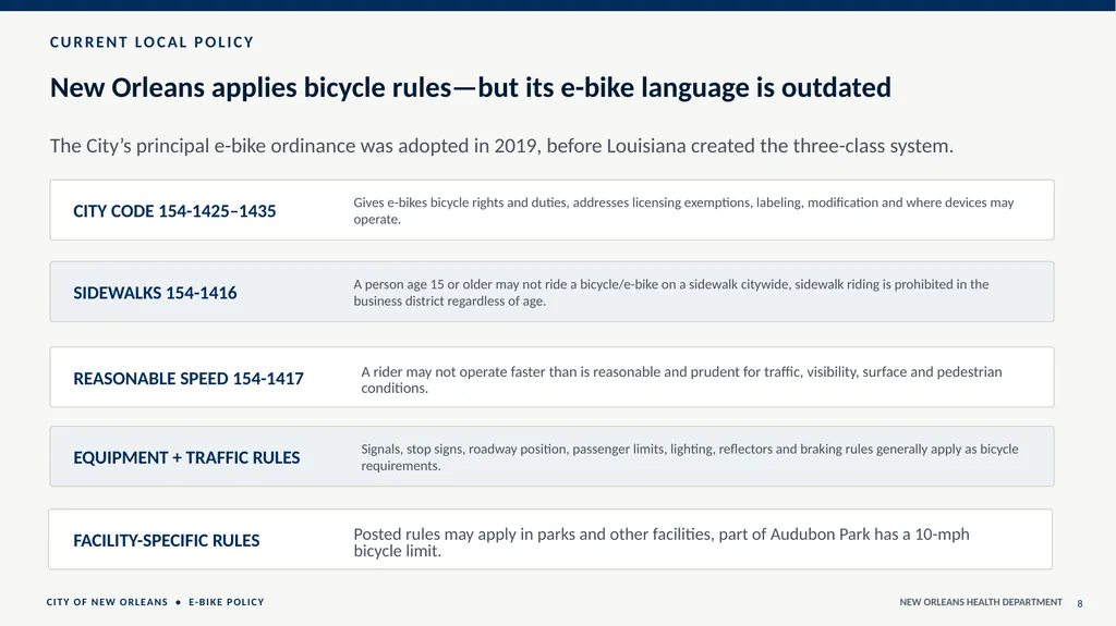 CITY COUNCIL TRANSPORTATION COMMITTEE E-BIKES & - slide 8 of 16