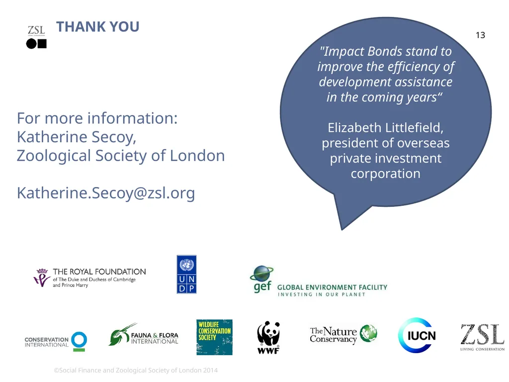 rhino impact Bond changing the conservation - slide 13 of 14