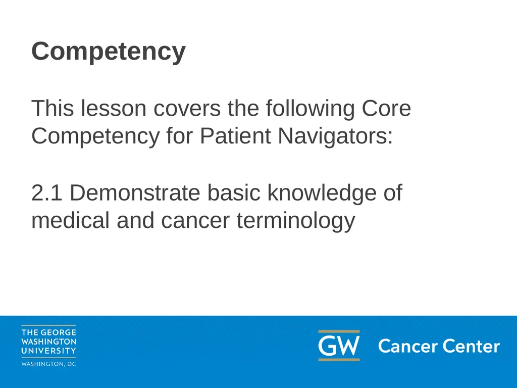 Lesson 1: Medical Terminology Module 3: The Basics - slide 3 of 20