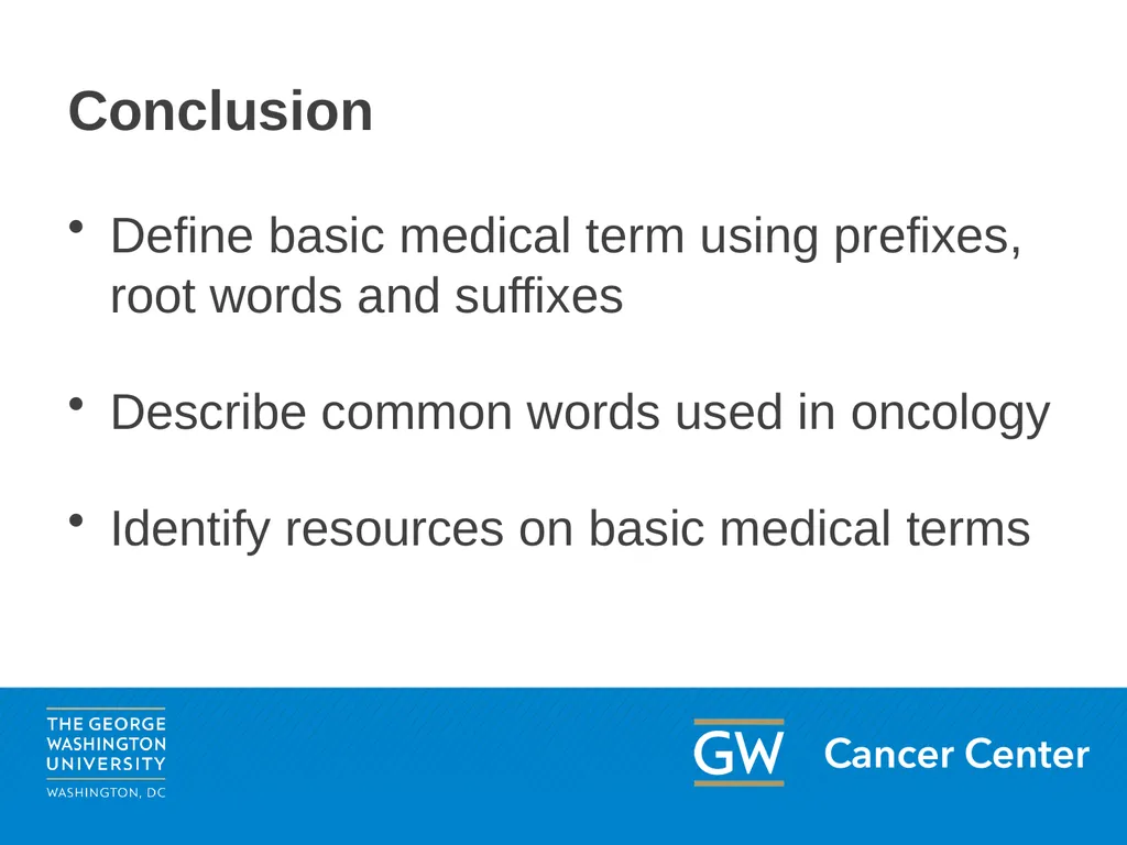 Lesson 1: Medical Terminology Module 3: The Basics - slide 18 of 20
