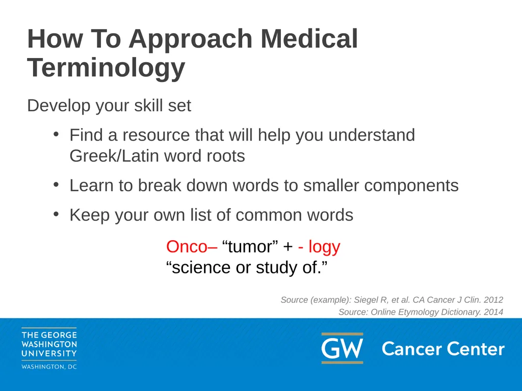 Lesson 1: Medical Terminology Module 3: The Basics - slide 5 of 20