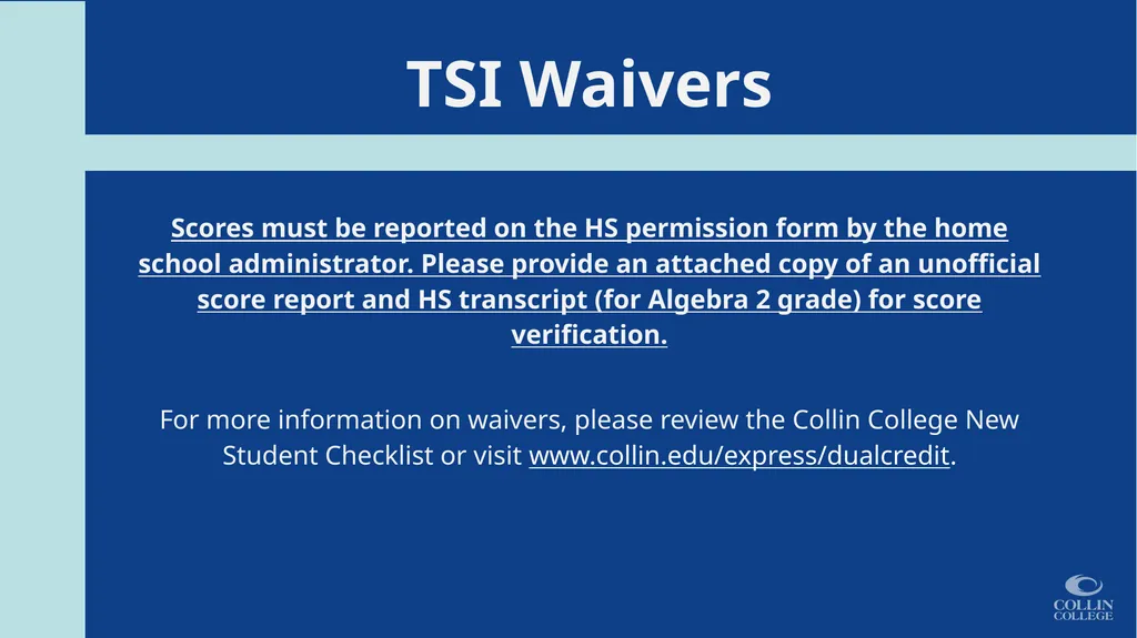 Presented by Dual Credit Special Admissions - slide 24 of 43