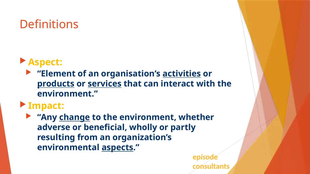 ISO 14001:2015 Identifying Aspects And Impacts - slide 5 of 14