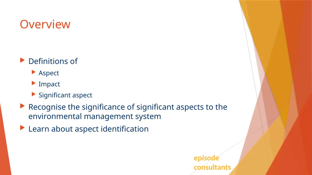 ISO 14001:2015 Identifying Aspects And Impacts - slide 2 of 14