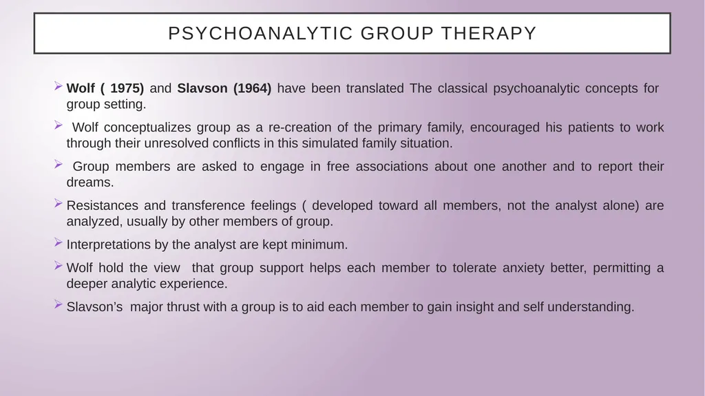Group therapy M.A. Fourth Semester - slide 10 of 23