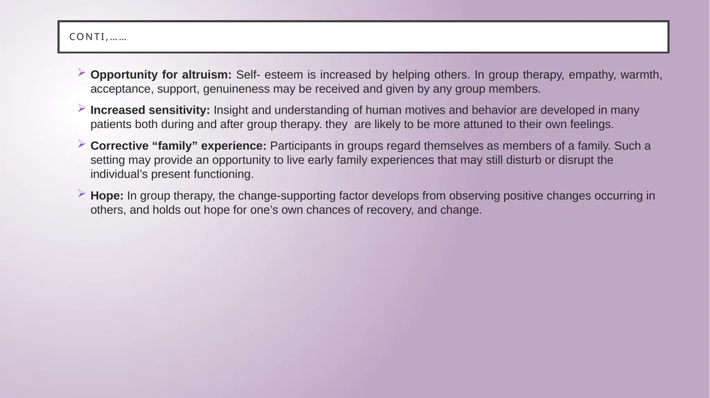 Group therapy M.A. Fourth Semester - slide 8 of 23