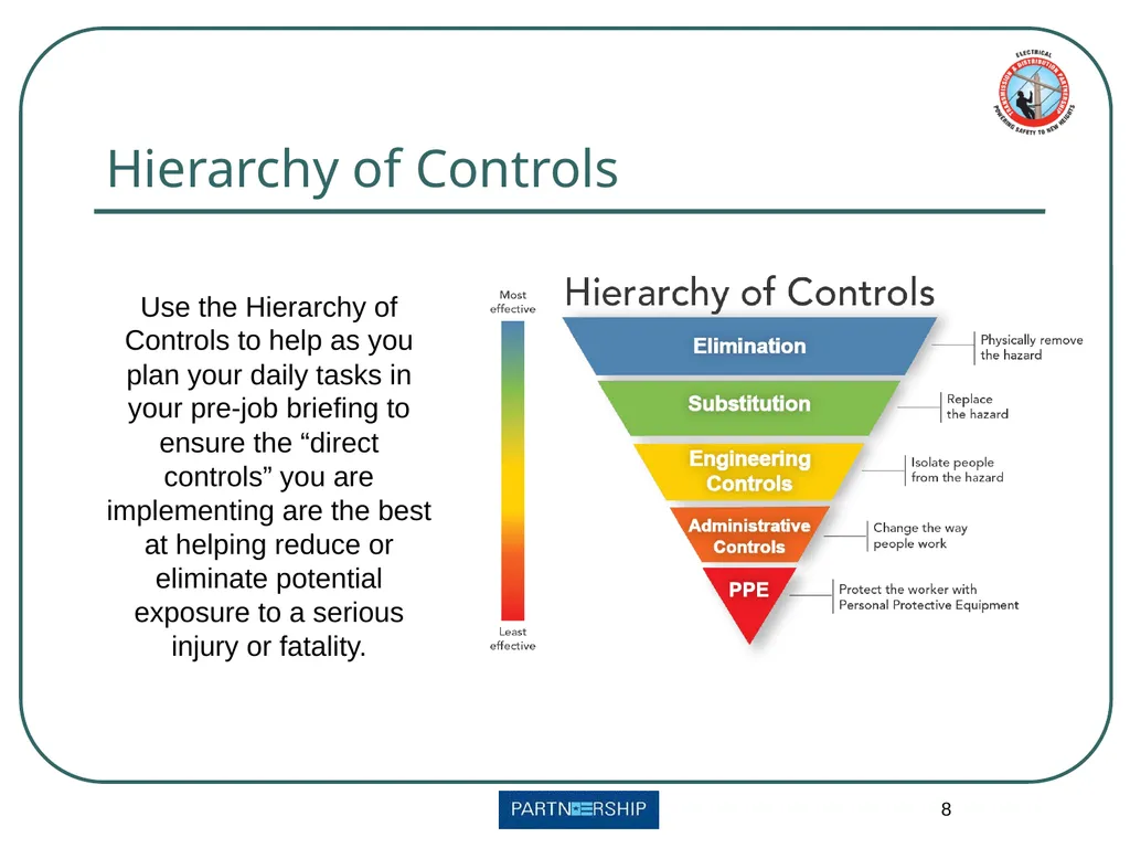 Pre-Job Briefings Continuing Education First - slide 8 of 12