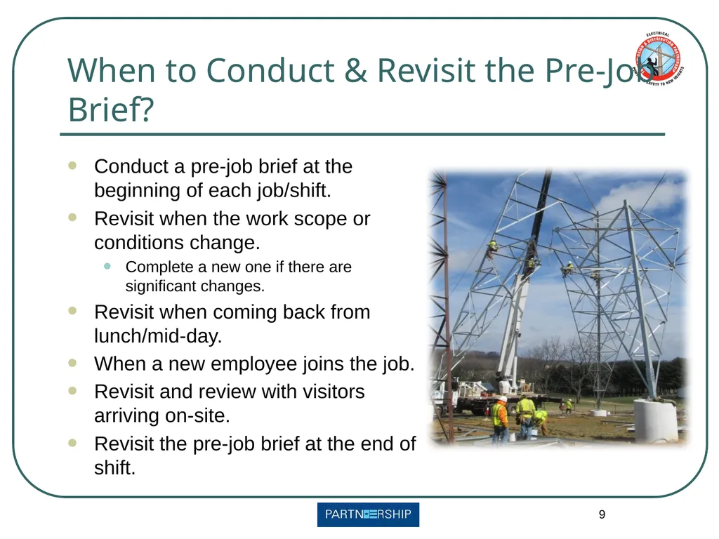 Pre-Job Briefings Continuing Education First - slide 9 of 12