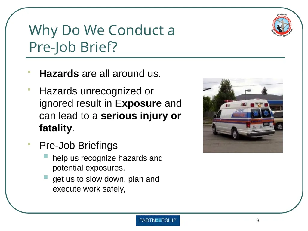 Pre-Job Briefings Continuing Education First - slide 3 of 12