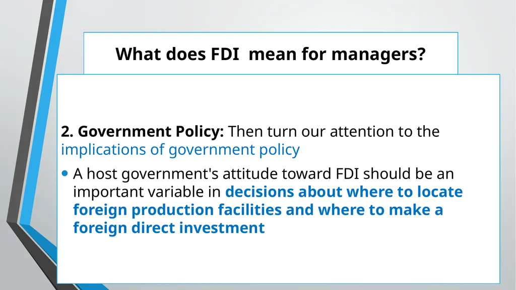 Foreign Direct Investment (FDI) Lesson 05 Chapter - slide 25 of 29