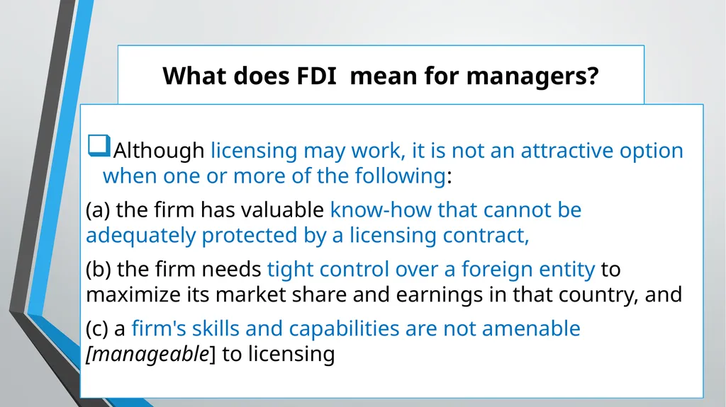 Foreign Direct Investment (FDI) Lesson 05 Chapter - slide 24 of 29