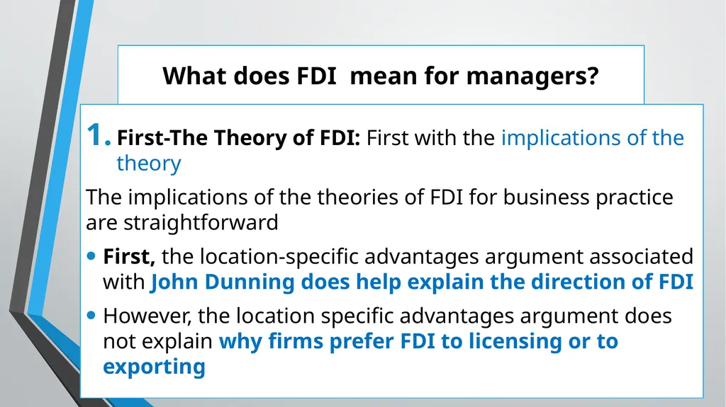 Foreign Direct Investment (FDI) Lesson 05 Chapter - slide 21 of 29