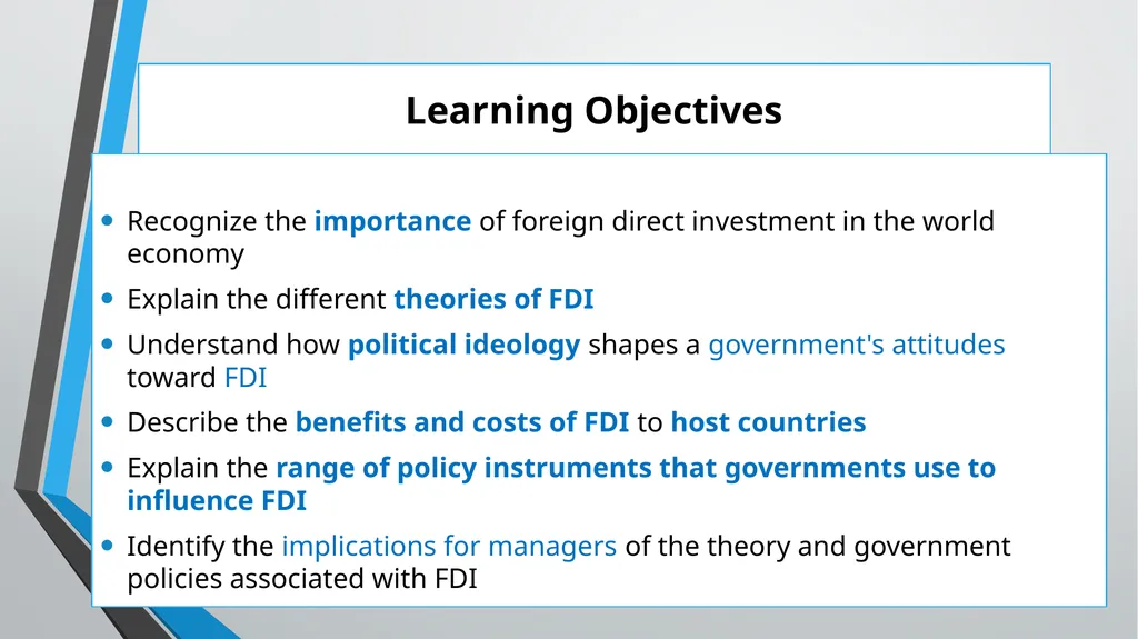 Foreign Direct Investment (FDI) Lesson 05 Chapter - slide 2 of 29