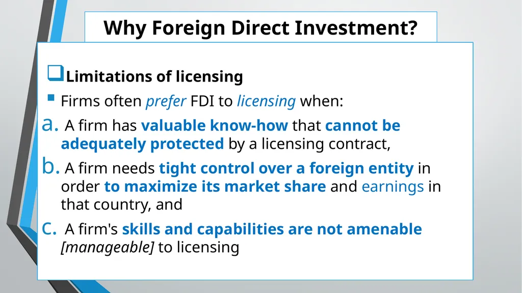 Foreign Direct Investment (FDI) Lesson 05 Chapter - slide 11 of 29
