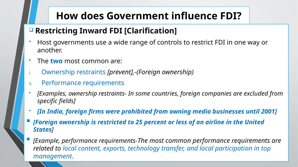 Foreign Direct Investment (FDI) Lesson 05 Chapter - slide 19 of 29