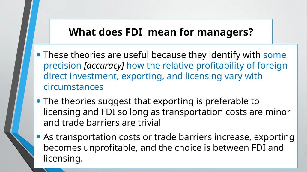 Foreign Direct Investment (FDI) Lesson 05 Chapter - slide 22 of 29