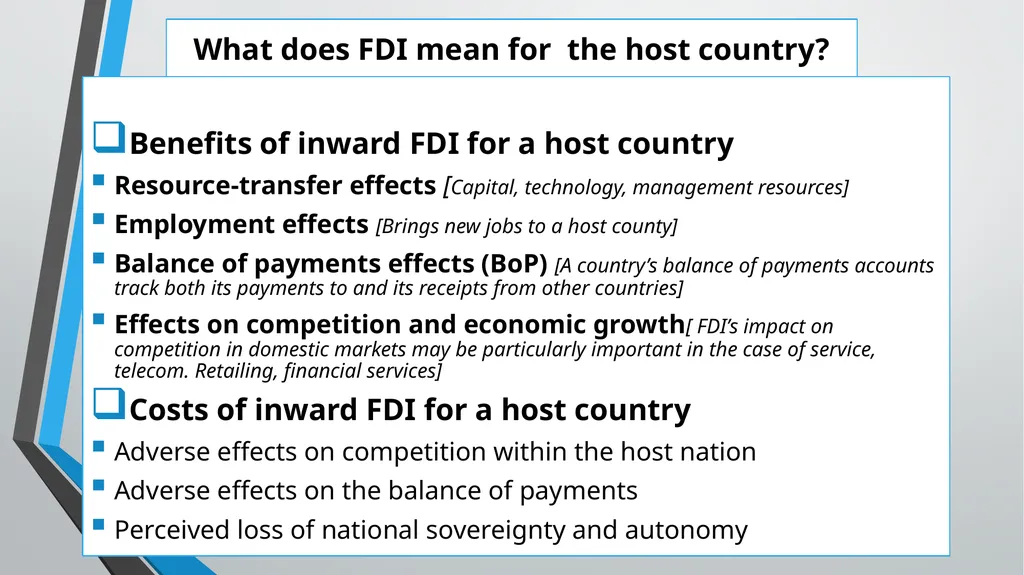 Foreign Direct Investment (FDI) Lesson 05 Chapter - slide 17 of 29