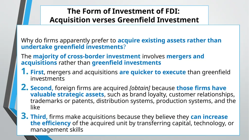Foreign Direct Investment (FDI) Lesson 05 Chapter - slide 7 of 29