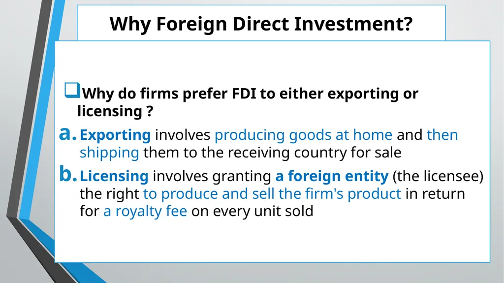 Foreign Direct Investment (FDI) Lesson 05 Chapter - slide 10 of 29