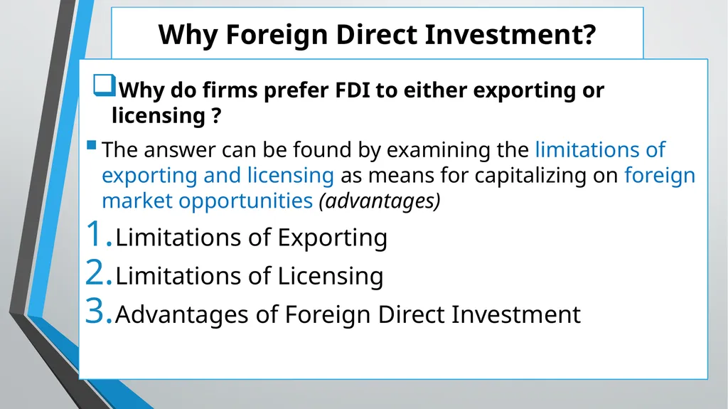 Foreign Direct Investment (FDI) Lesson 05 Chapter - slide 9 of 29