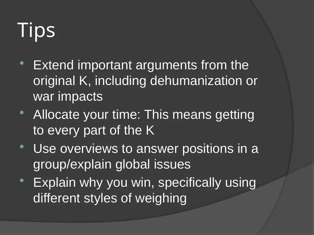 Kritiks in LD Preparing a Kritik Kritiks are a - slide 6 of 6
