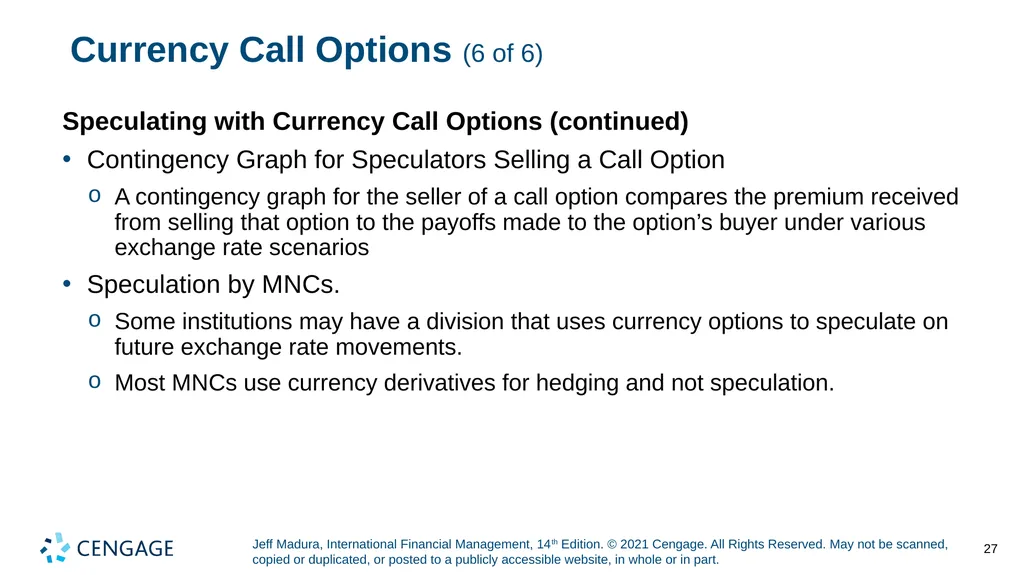 Chapter 5 Currency Derivatives Jeff Madura, - slide 27 of 42