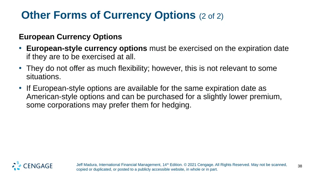 Chapter 5 Currency Derivatives Jeff Madura, - slide 38 of 42