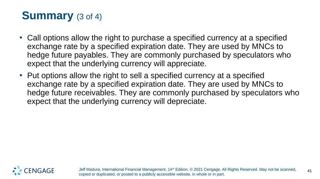 Chapter 5 Currency Derivatives Jeff Madura, - slide 41 of 42